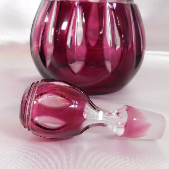 Dark Pink Cut to Clear Decanter # 25041 - Picture 4 of 5